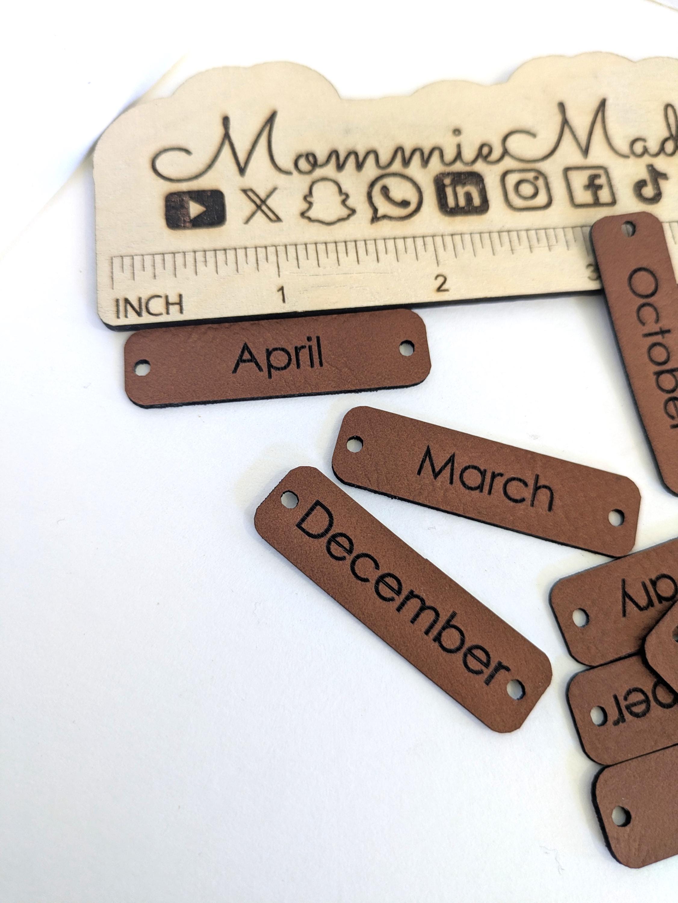 Temperature Blanket Month Tags Personalized Faux Leather