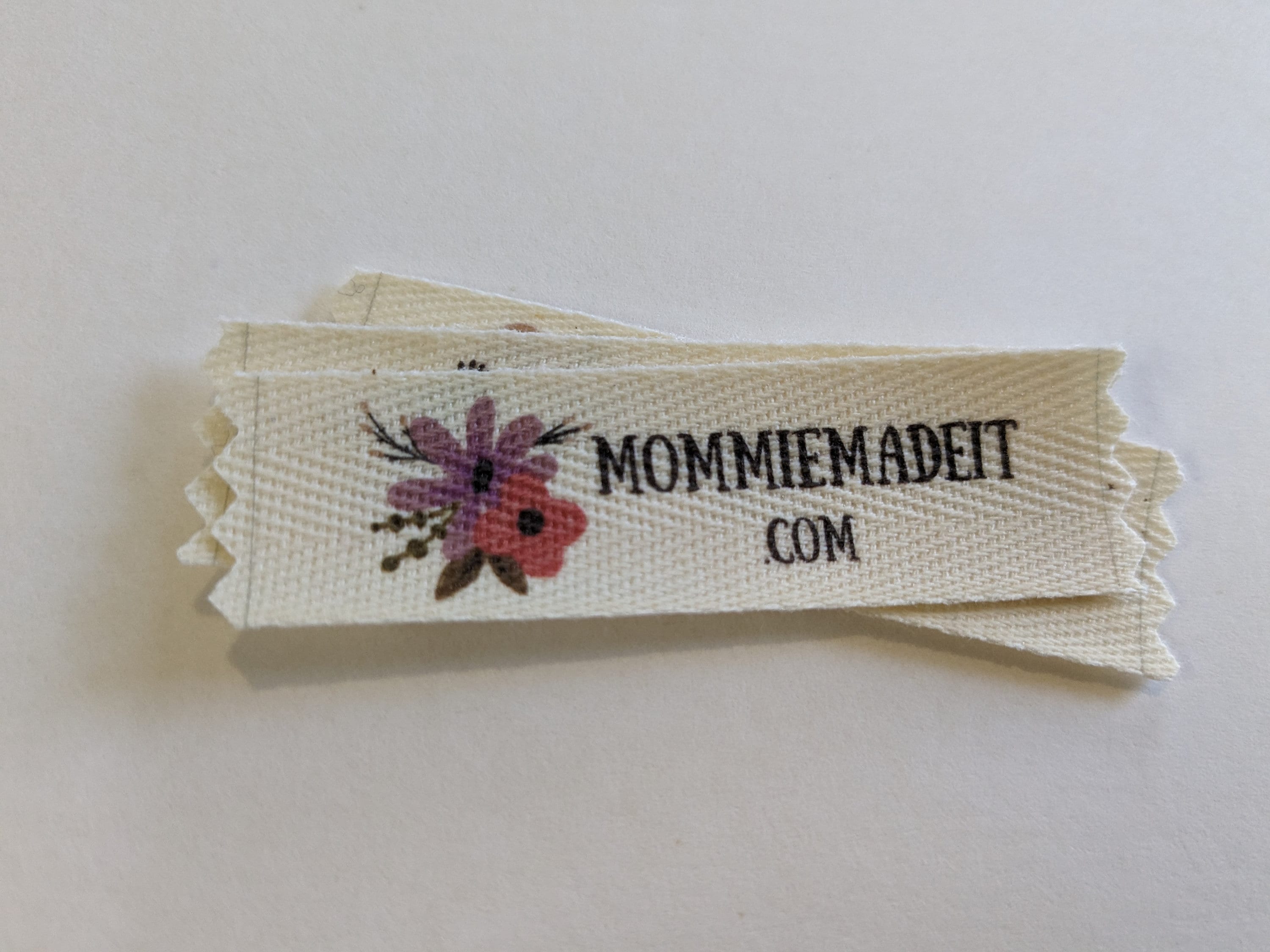 Personalized Floral Organic Cotton Twill Ribbon Label Tags