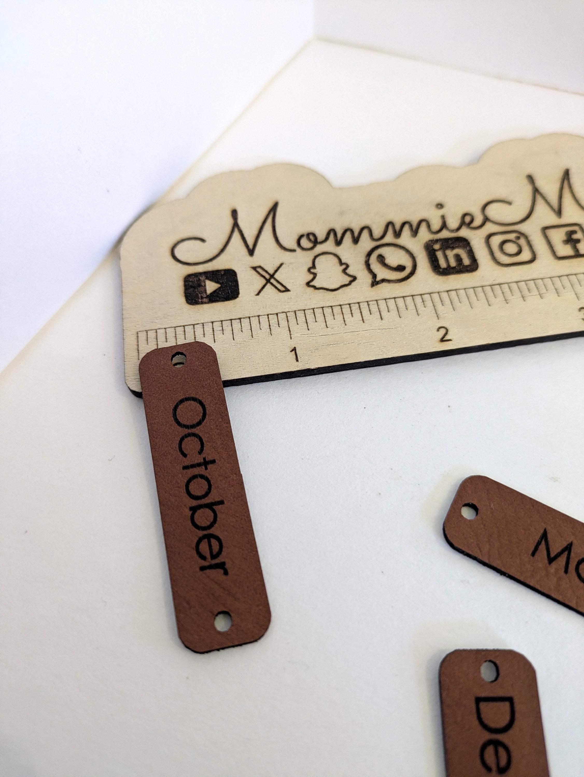 Temperature Blanket Month Tags Personalized Faux Leather