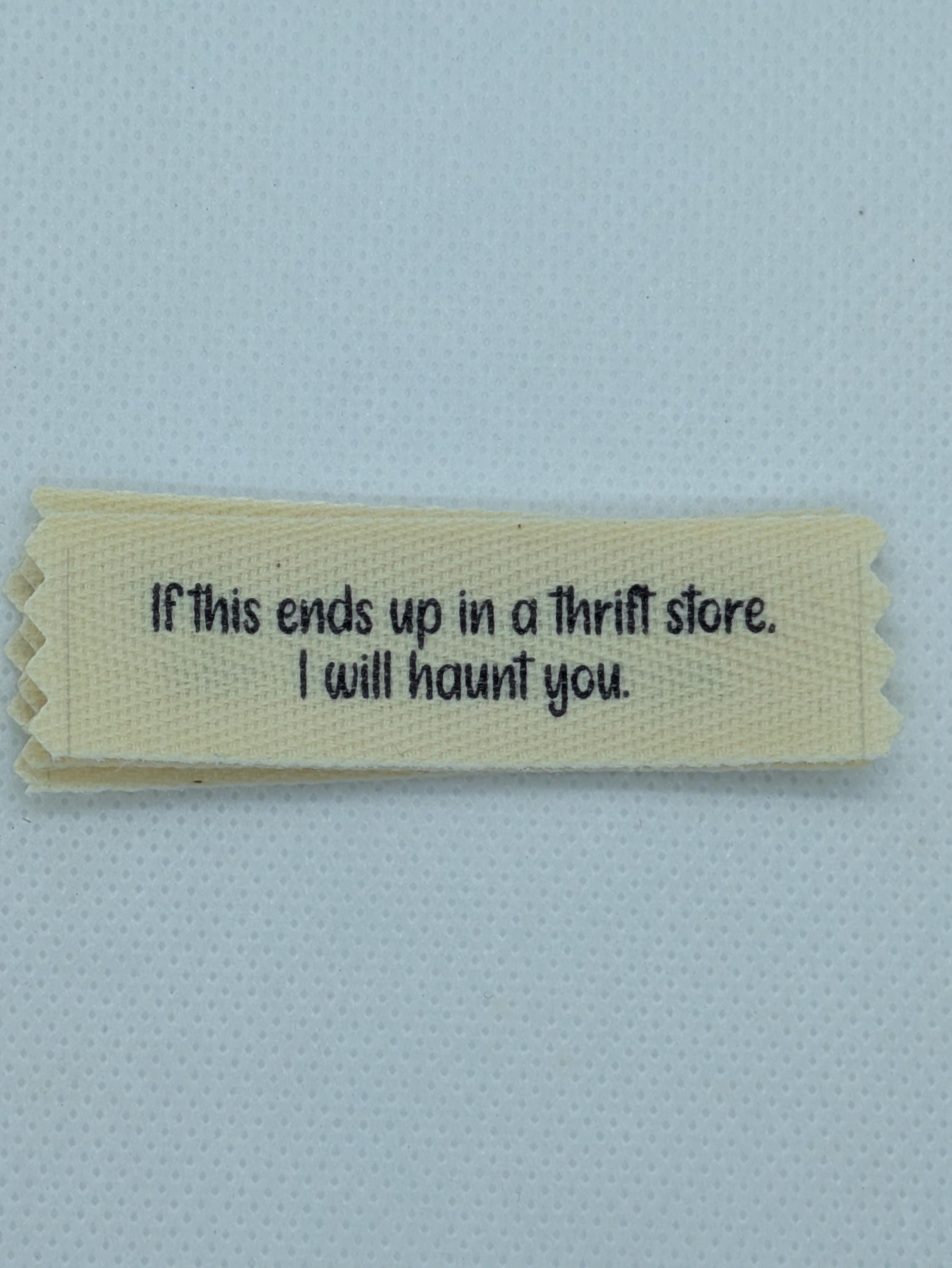 Funny Thrift Store Labels – Organic Cotton Twill Sew-On (10 Pack)