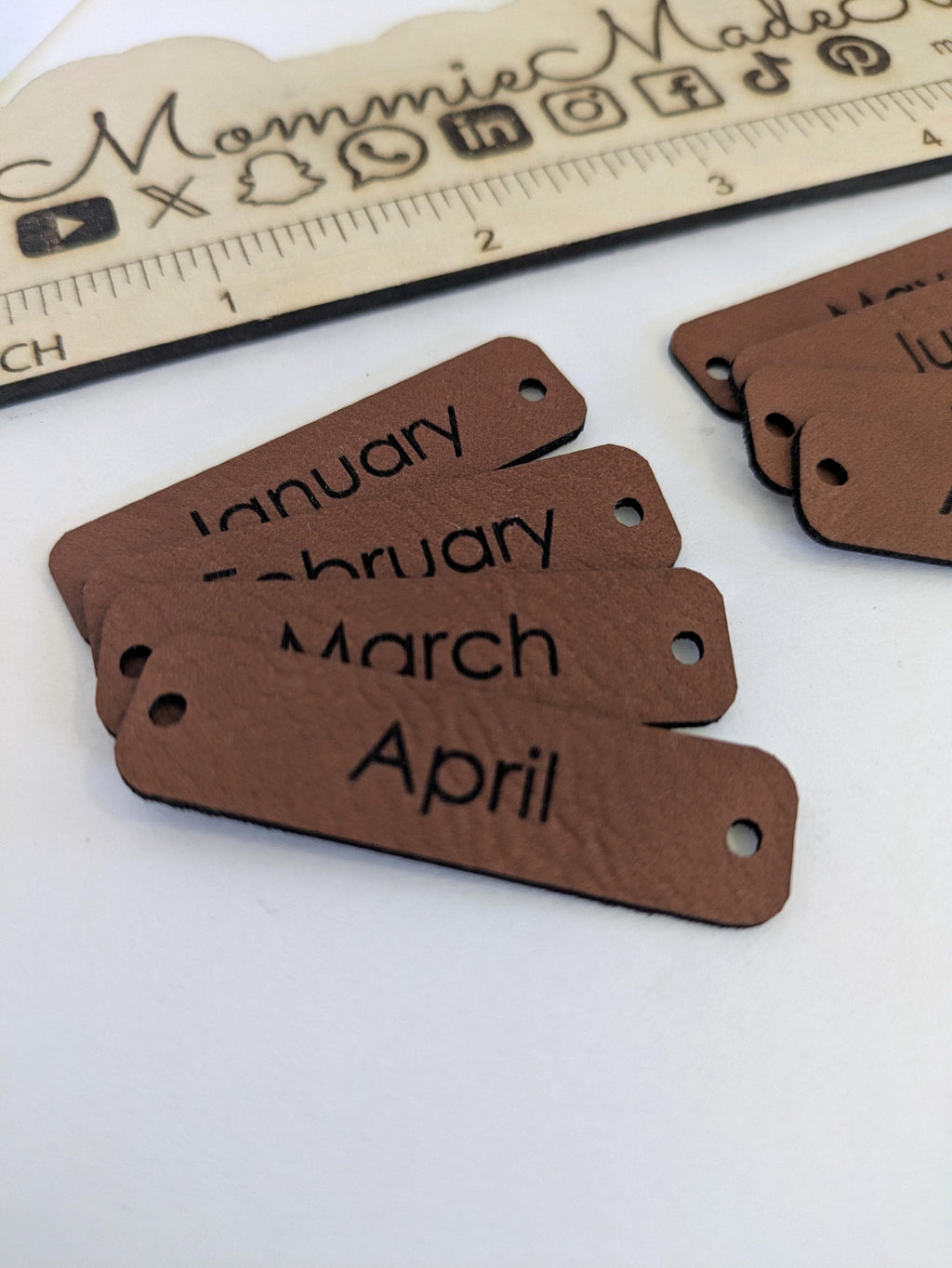 Temperature Blanket Month Tags Personalized Faux Leather