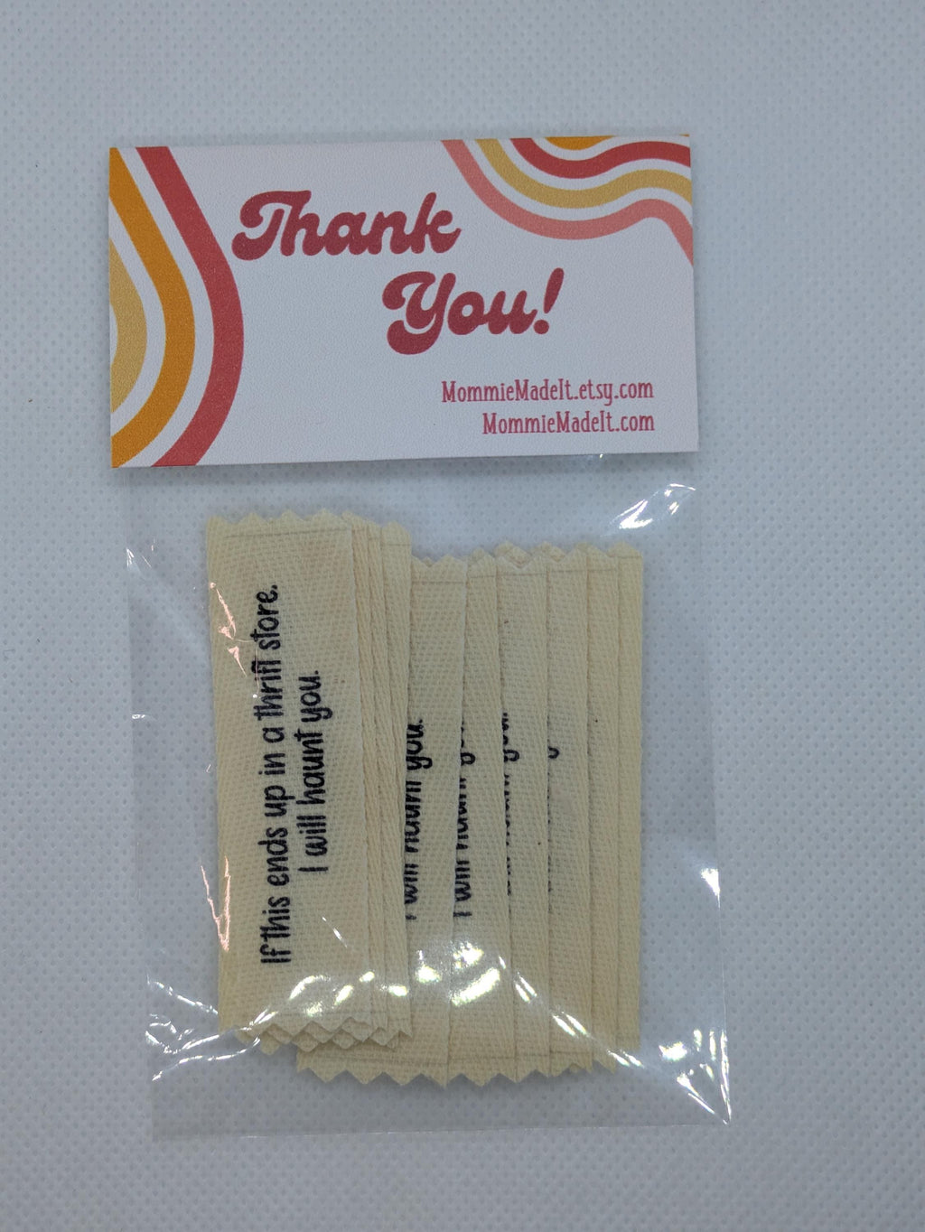 Funny Thrift Store Labels – Organic Cotton Twill Sew-On (10 Pack)