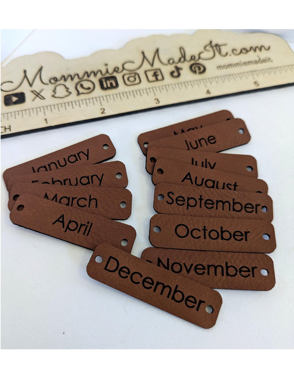 Temperature Blanket Month Tags Personalized Faux Leather