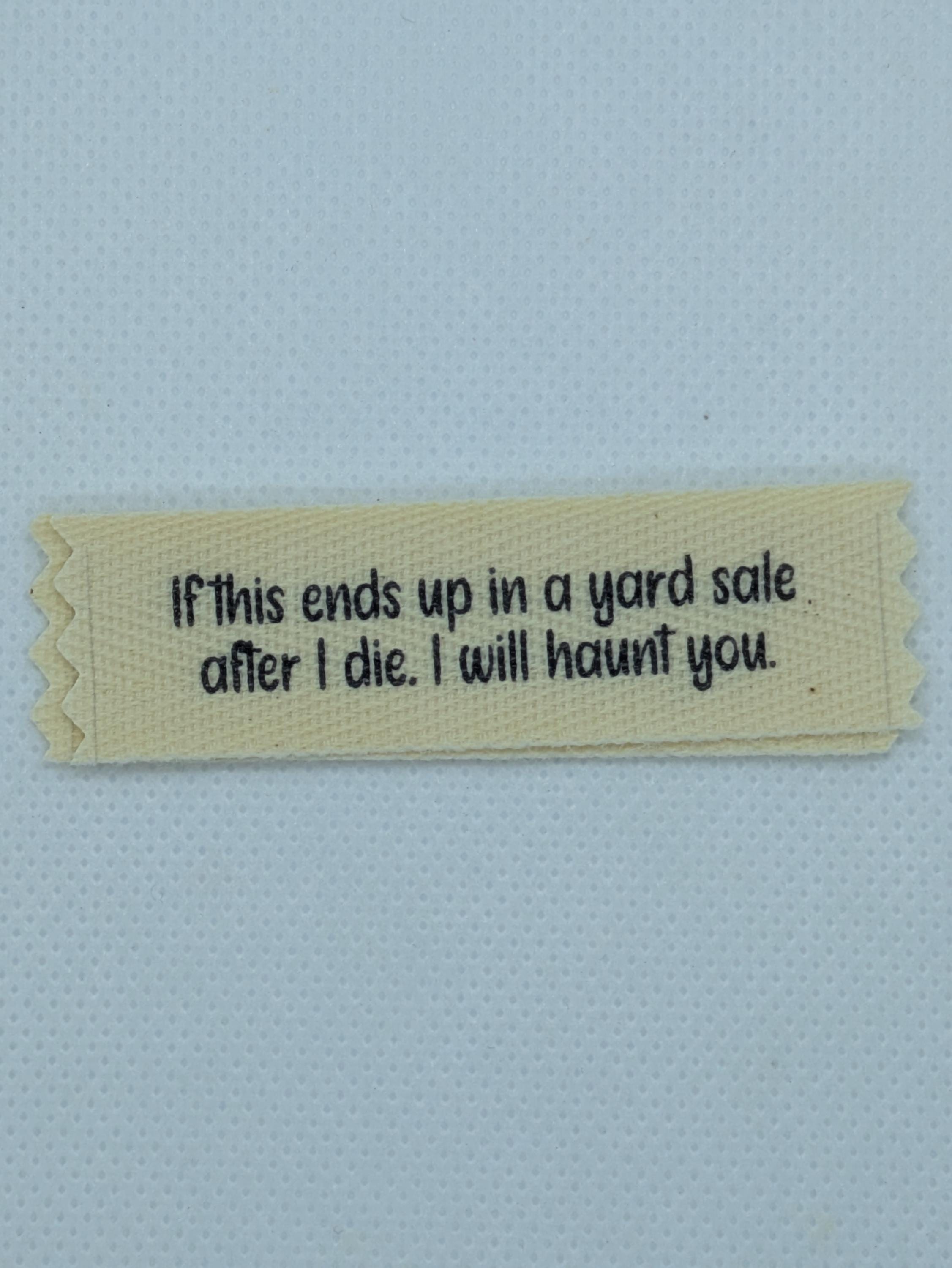 Funny Thrift Store Labels – Organic Cotton Twill Sew-On (10 Pack)