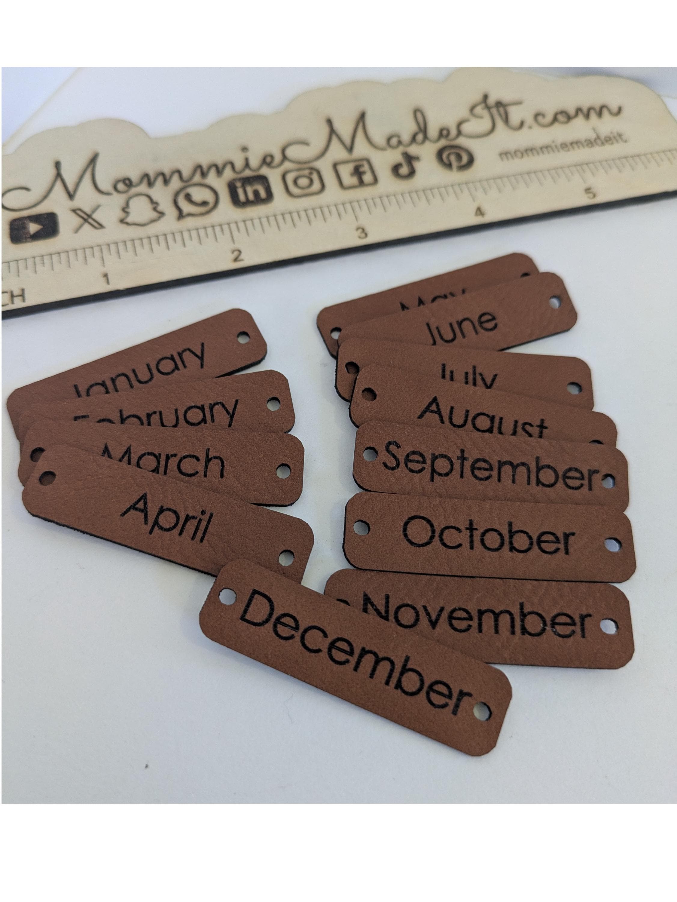 Temperature Blanket Month Tags Personalized Faux Leather