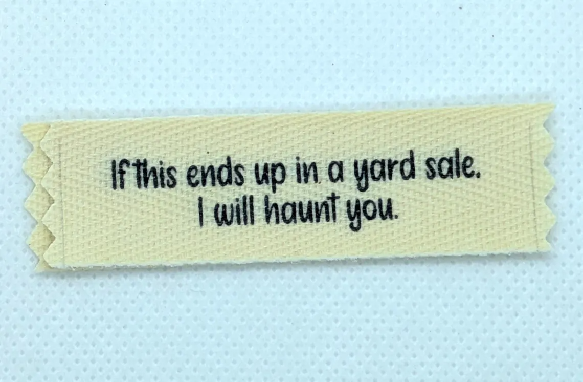 Funny Thrift Store Labels – Organic Cotton Twill Sew-On (10 Pack)