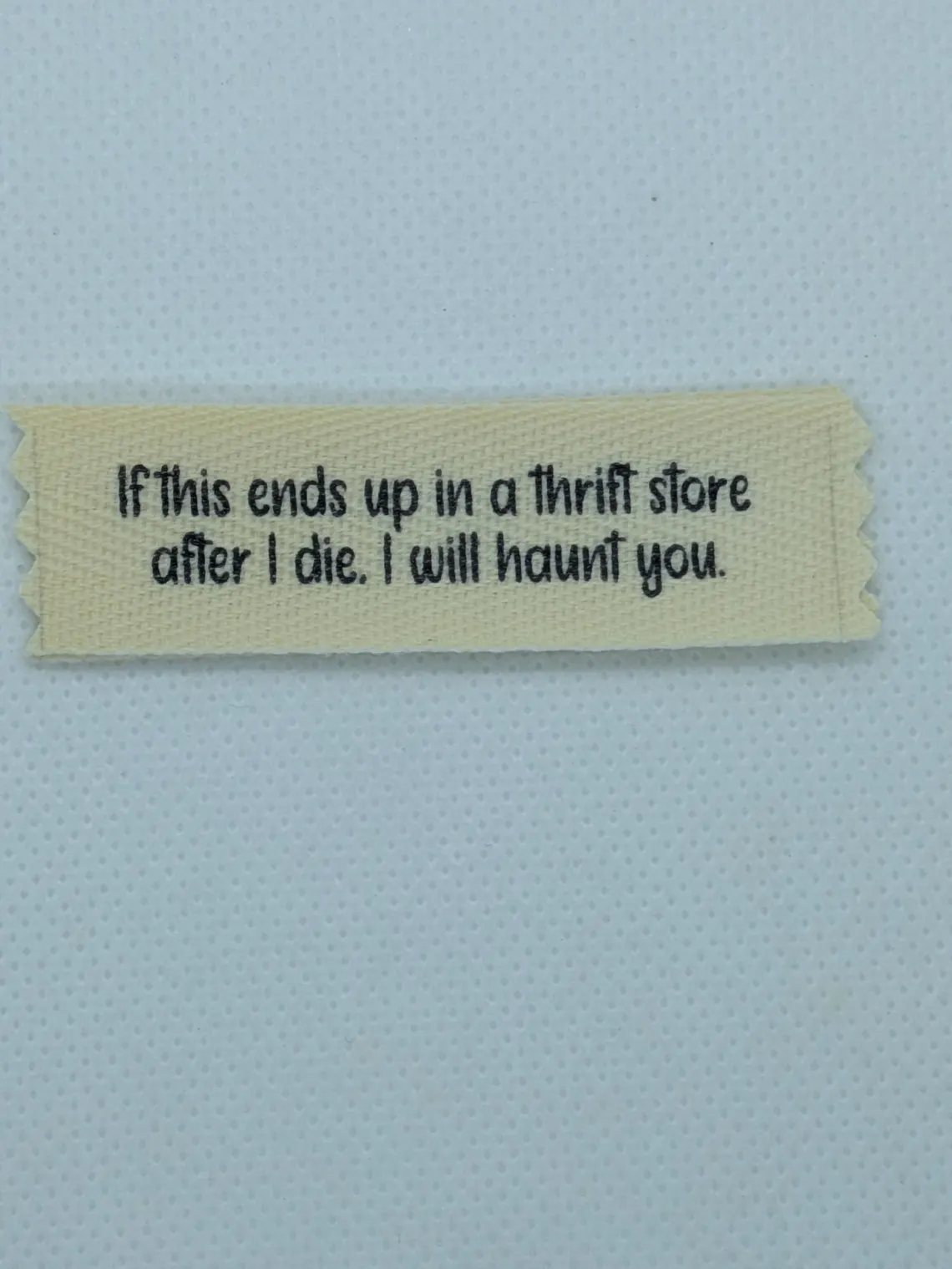 Funny Thrift Store Labels – Organic Cotton Twill Sew-On (10 Pack)